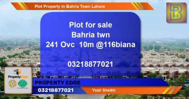 Residential Plot for Sale in Bahria Town, Lahore - (BP-67465)