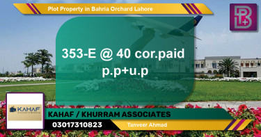 Residential Plot for Sale in Bahria Orchard, Lahore - (BP-67471)