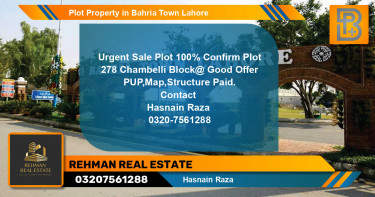 Residential Plot for Sale in Bahria Town, Lahore - (BP-67595)