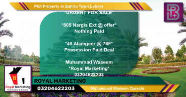 Residential Plot for Sale in Bahria Town, Lahore - (BP-67623)