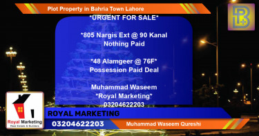 Residential Plot for Sale in Bahria Town, Lahore - (BP-67675)