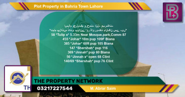 Residential Plot for Sale in Bahria Town, Lahore - (BP-67717)