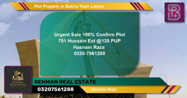 Residential Plot for Sale in Bahria Town, Lahore - (BP-67784)