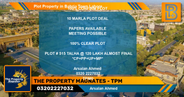 Residential Plot for Sale in Bahria Town, Lahore - (BP-67849)
