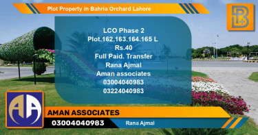 Residential Plot for Sale in Bahria Orchard, Lahore - (BP-67852)