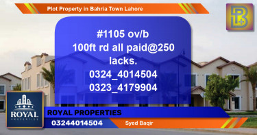 Residential Plot for Sale in Bahria Town, Lahore - (BP-67901)
