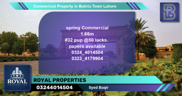 Commercial Property for Sale in Bahria Town, Lahore - (BP-67907)