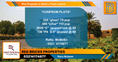 Residential Plot for Sale in Bahria Town, Lahore - (BP-67979)