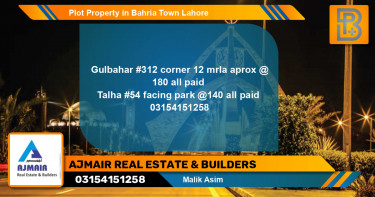 Residential Plot for Sale in Bahria Town, Lahore - (BP-68033)