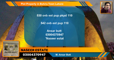 Residential Plot for Sale in Bahria Town, Lahore - (BP-68048)