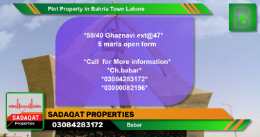 Residential Plot for Sale in Bahria Town, Lahore - (BP-68053)