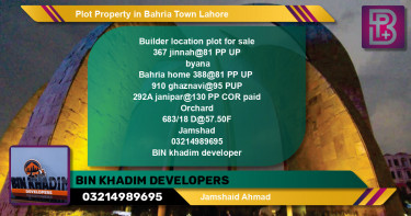 Residential Plot for Sale in Bahria Town, Lahore - (BP-68254)