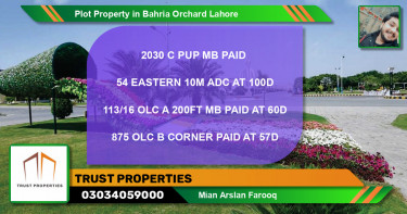 Residential Plot for Sale in Bahria Orchard, Lahore - (BP-68293)