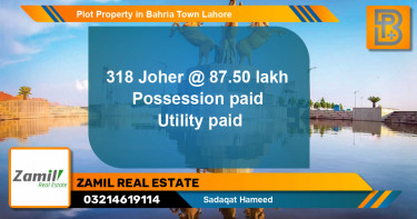 Residential Plot for Sale in Bahria Town, Lahore - (BP-68304)