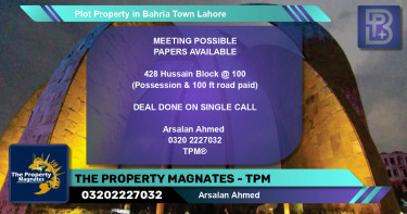 Residential Plot for Sale in Bahria Town, Lahore - (BP-68316)