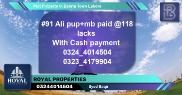 Residential Plot for Sale in Bahria Town, Lahore - (BP-68326)