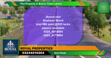 Residential Plot for Sale in Bahria Town, Lahore - (BP-68330)