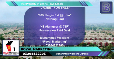 Residential Plot for Sale in Bahria Town, Lahore - (BP-68344)