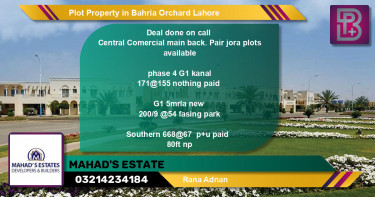 Residential Plot for Sale in Bahria Orchard, Lahore - (BP-68403)