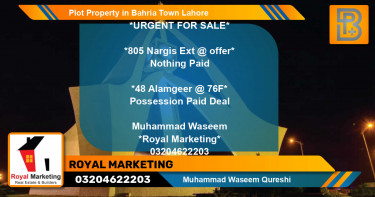 Residential Plot for Sale in Bahria Town, Lahore - (BP-68422)