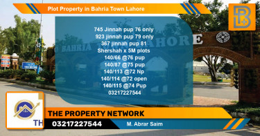 Residential Plot for Sale in Bahria Town, Lahore - (BP-68438)