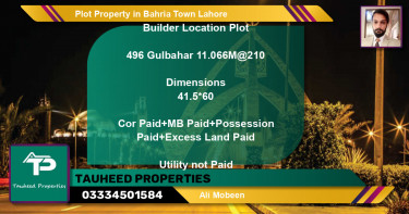 Residential Plot for Sale in Bahria Town, Lahore - (BP-68469)