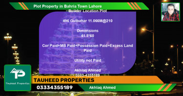 Residential Plot for Sale in Bahria Town, Lahore - (BP-68495)