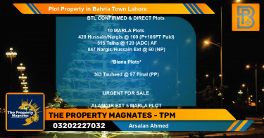 Residential Plot for Sale in Bahria Town, Lahore - (BP-68500)