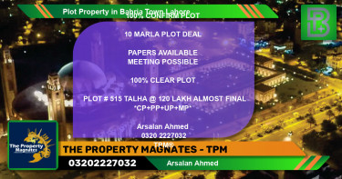 Residential Plot for Sale in Bahria Town, Lahore - (BP-68504)