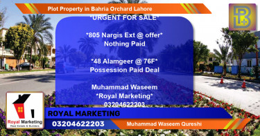 Residential Plot for Sale in Bahria Orchard, Lahore - (BP-68509)