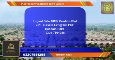 Residential Plot for Sale in Bahria Town, Lahore - (BP-68551)