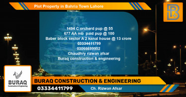 Residential Plot for Sale in Bahria Town, Lahore - (BP-68562)