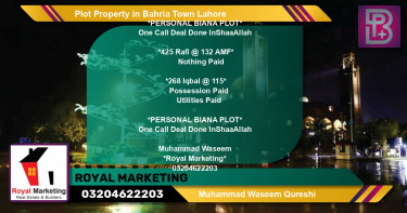 Residential Plot for Sale in Bahria Town, Lahore - (BP-68574)
