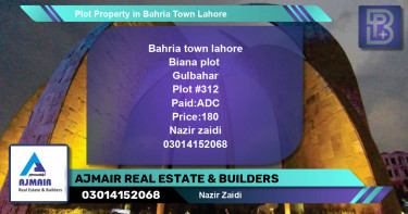 Residential Plot for Sale in Bahria Town, Lahore - (BP-68627)