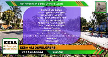 Residential Plot for Sale in Bahria Orchard, Lahore - (BP-68718)
