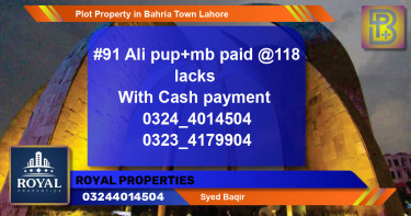 Residential Plot for Sale in Bahria Town, Lahore - (BP-68737)