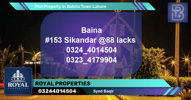 Residential Plot for Sale in Bahria Town, Lahore - (BP-68740)