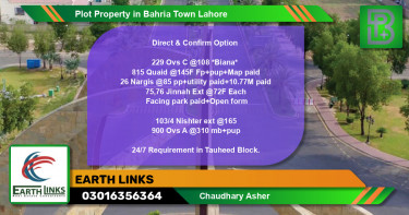 Residential Plot for Sale in Bahria Town, Lahore - (BP-68746)
