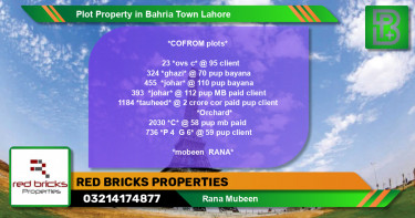 Residential Plot for Sale in Bahria Town, Lahore - (BP-68765)