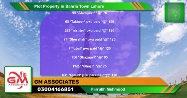 Residential Plot for Sale in Bahria Town, Lahore - (BP-68786)