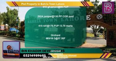 Residential Plot for Sale in Bahria Town, Lahore - (BP-68847)