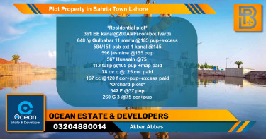 Residential Plot for Sale in Bahria Town, Lahore - (BP-68887)