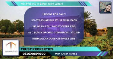 Commercial Plot for Sale in Bahria Town, Lahore - (BP-68888)