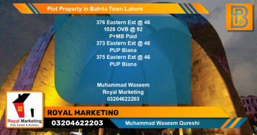 Residential Plot for Sale in Bahria Town, Lahore - (BP-68898)