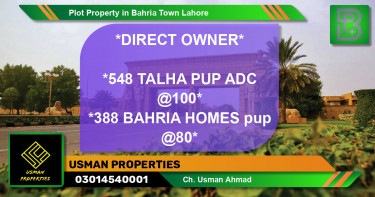 Residential Plot for Sale in Bahria Town, Lahore - (BP-68938)