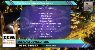 Residential Plot for Sale in Bahria Town, Lahore - (BP-68965)