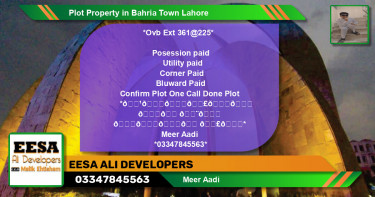 Residential Plot for Sale in Bahria Town, Lahore - (BP-68984)