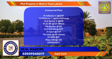 Commercial Plot for Sale in Bahria Town, Lahore - (BP-69095)