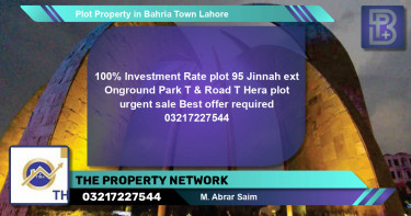 Residential Plot for Sale in Bahria Town, Lahore - (BP-69129)