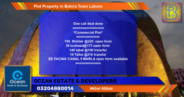 Commercial Plot for Sale in Bahria Town, Lahore - (BP-69143)